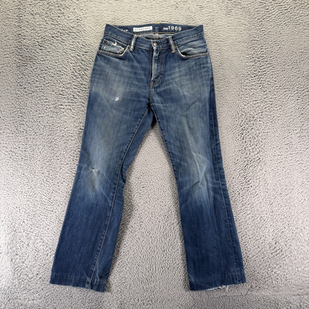 Vintage Gap 1969 Jeans Mens 29x29 Blue Cotton Denim Bootcut Leg Faded Streetwear